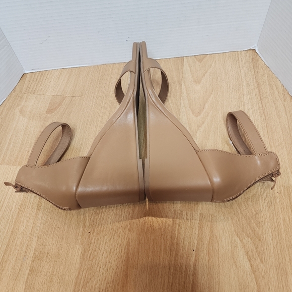 NWT Torrid 11WW Square Toe Ankle Strap Demi Wedge Cognac Tan Sandals 11 Wide - Picture 14 of 15